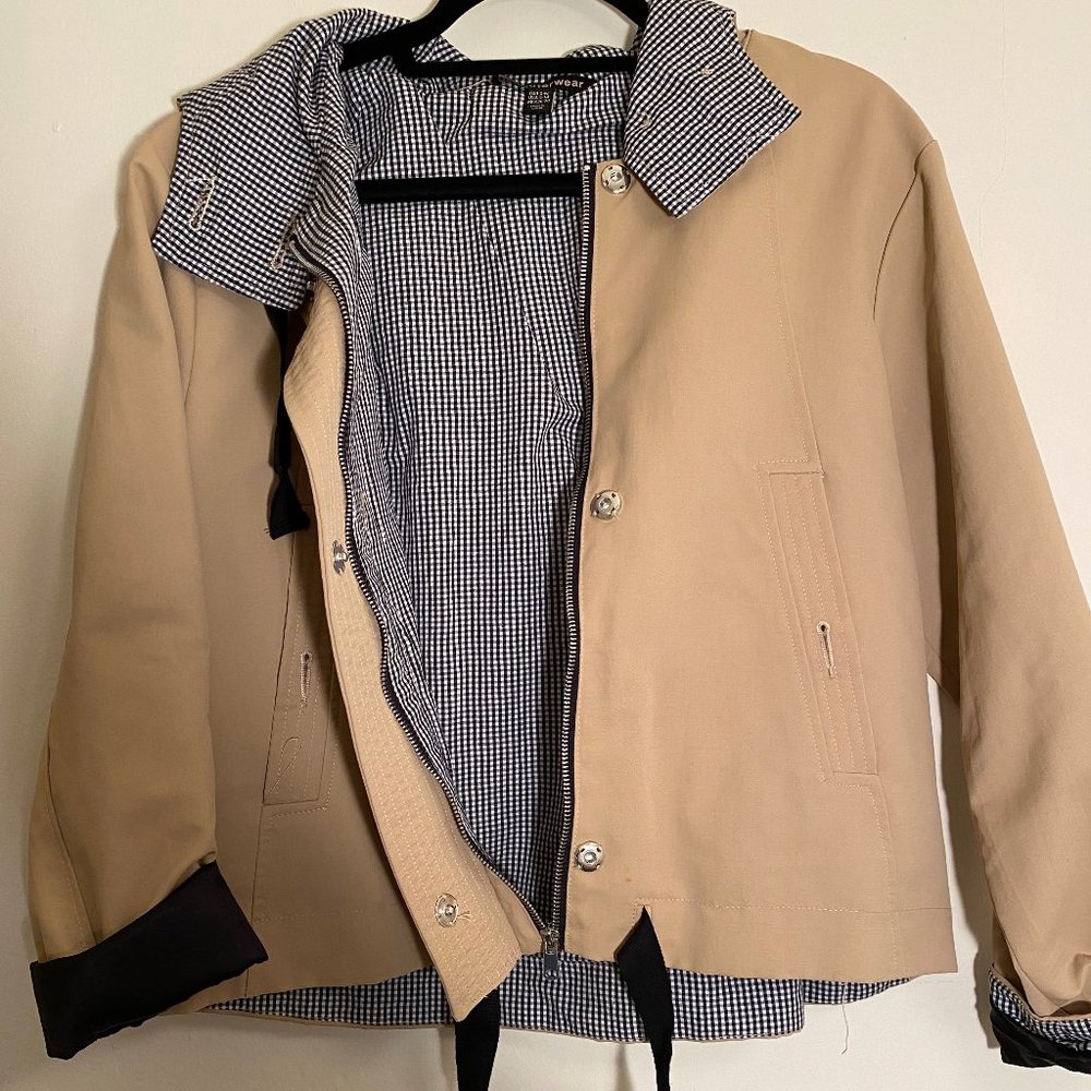 Khaki and Gingham Raincoat